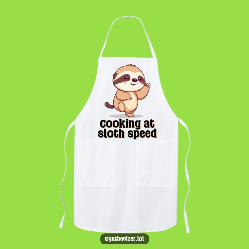 Funny Sloth Tapping Foot Apron: Hilarious Kitchen Gift for Playful Cooks