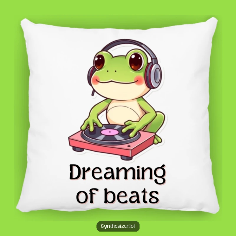 Funny Frog DJ Pillow: Cozy Comfort with a Beat-Loving Touch