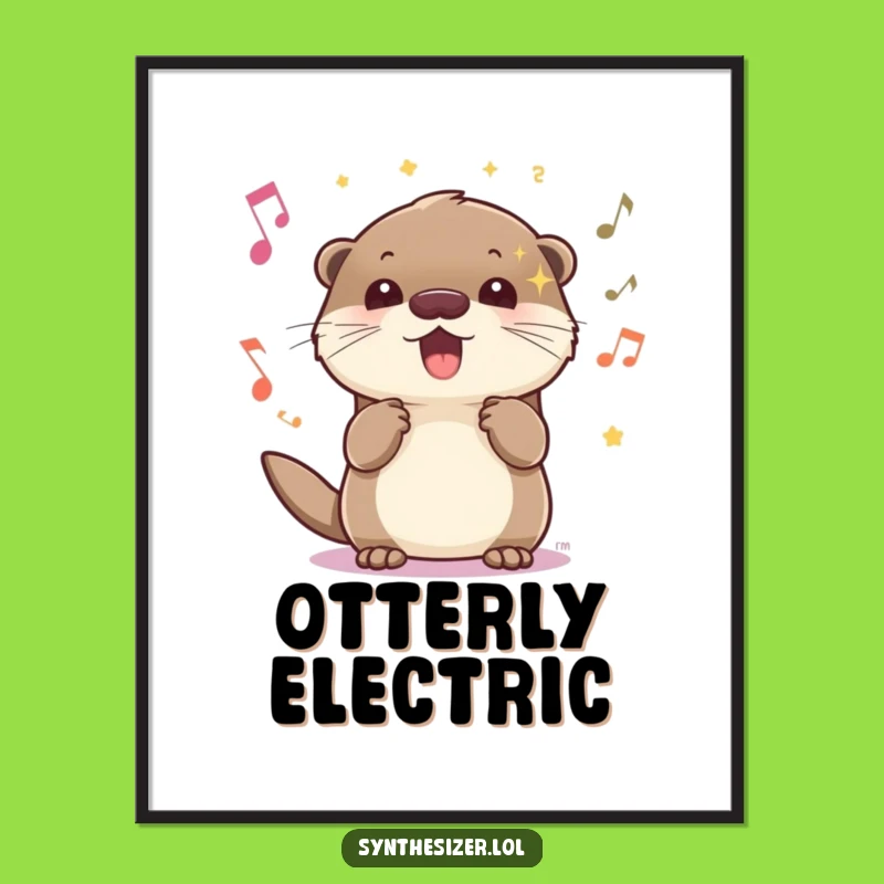 Funny Otter Music Digital Art Print: Instant Sparkle for Your Walls
