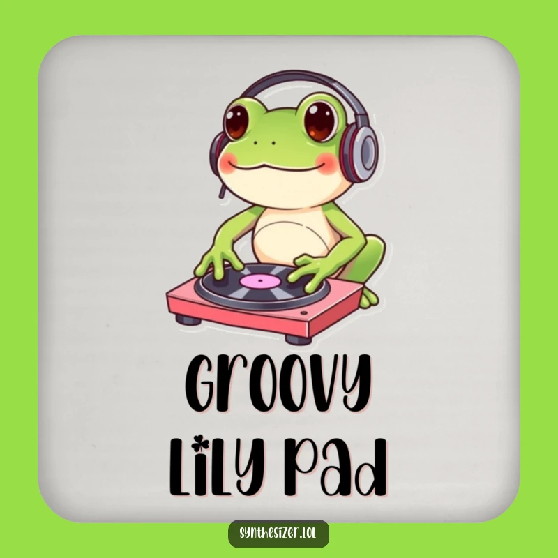 Funny Frog DJ Drink Coaster: Protect Surfaces with Musical Vibes