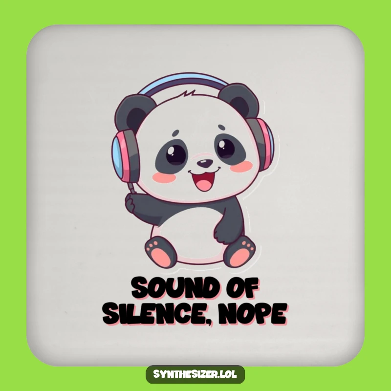 Funny Panda DJ Drink Coaster: Panda Bops Head with Headphones, Hilarious Music Accessory