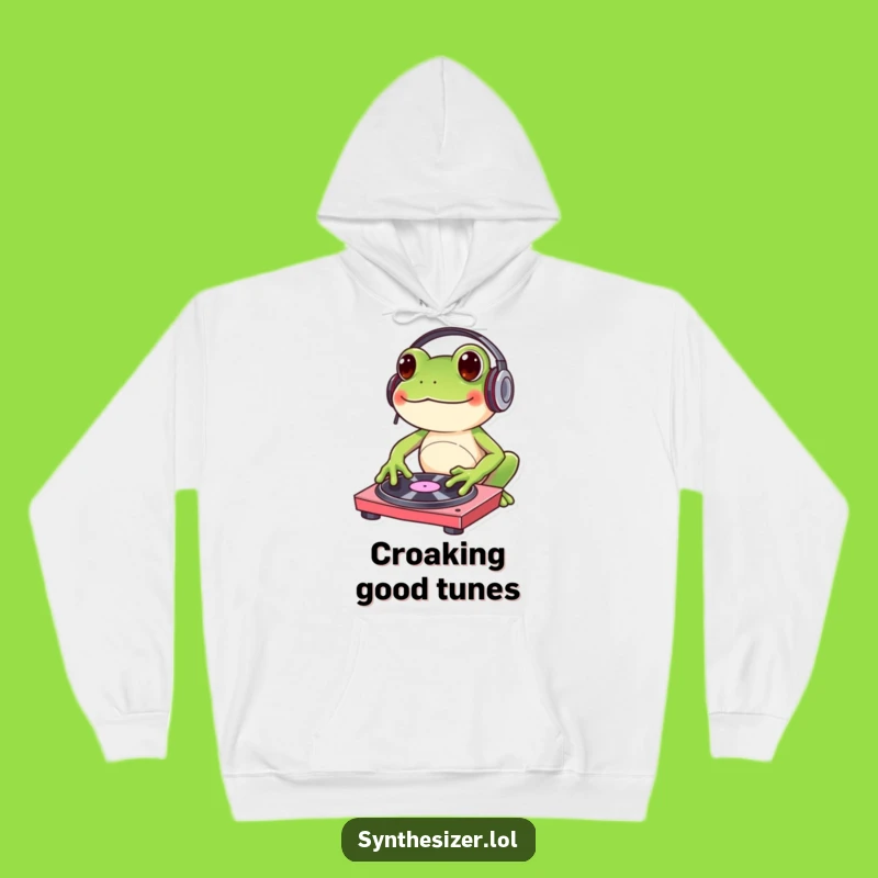 Funny DJ Frog Headphones Hoodie: Cozy Beats and Hilarious Vibes Gift