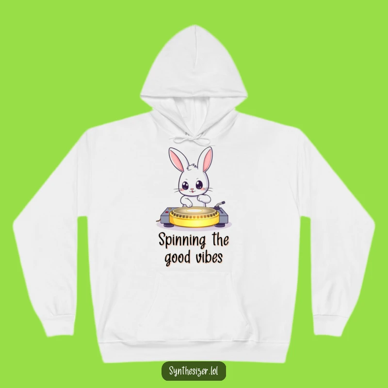 Cozy Funny Bunny DJ Hoodie: Warm Party Vibes, Perfect Funny Gift
