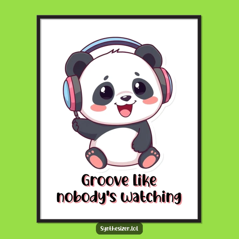 Free Printable Panda Wall Art: Head-Bopping Music Lover Downloadable Decor