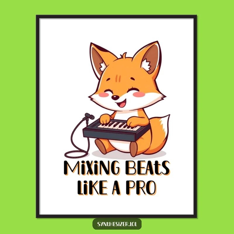 Free Printable Fox Wall Art: Glee-ful DJ Music Downloadable Decor