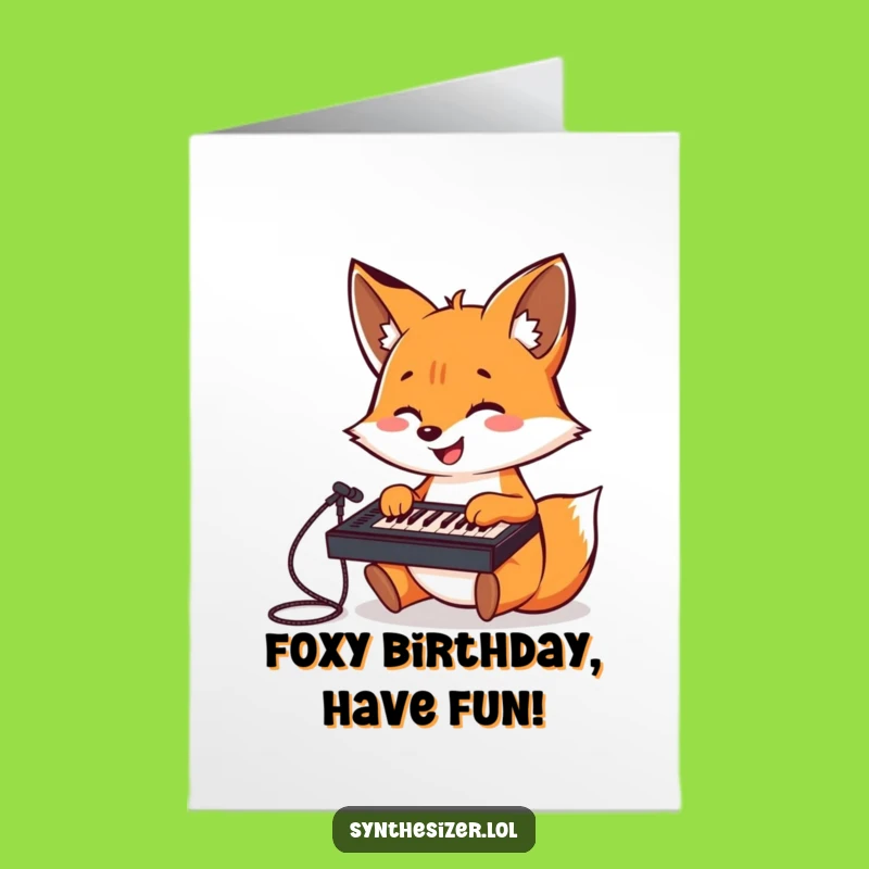 Free Printable Fox DJ Birthday Card: Glee-ful Music Downloadable Gift