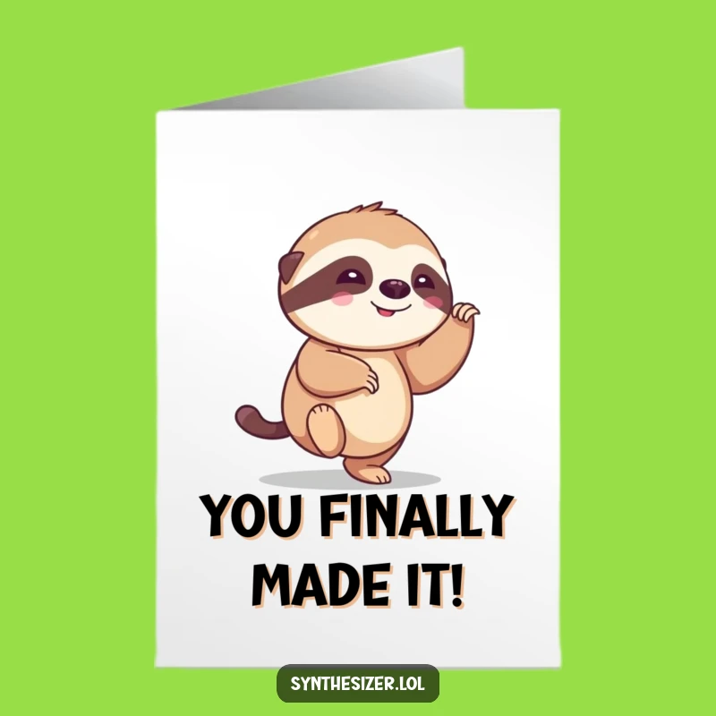 Free Printable Sloth Card: Funny Congrats Downloadable Gift for Big Wins