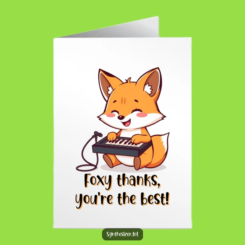 Free Printable Fox DJ Thank You Card: Musical Gratitude Downloadable Gift