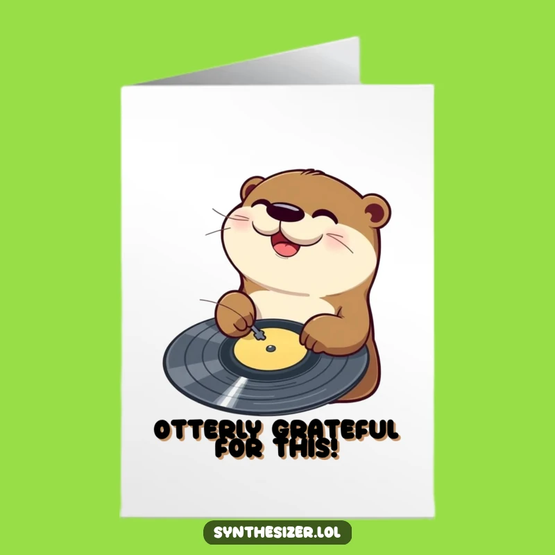 Free Printable Otter DJ Thank You Card: Musical Gratitude Downloadable Gift