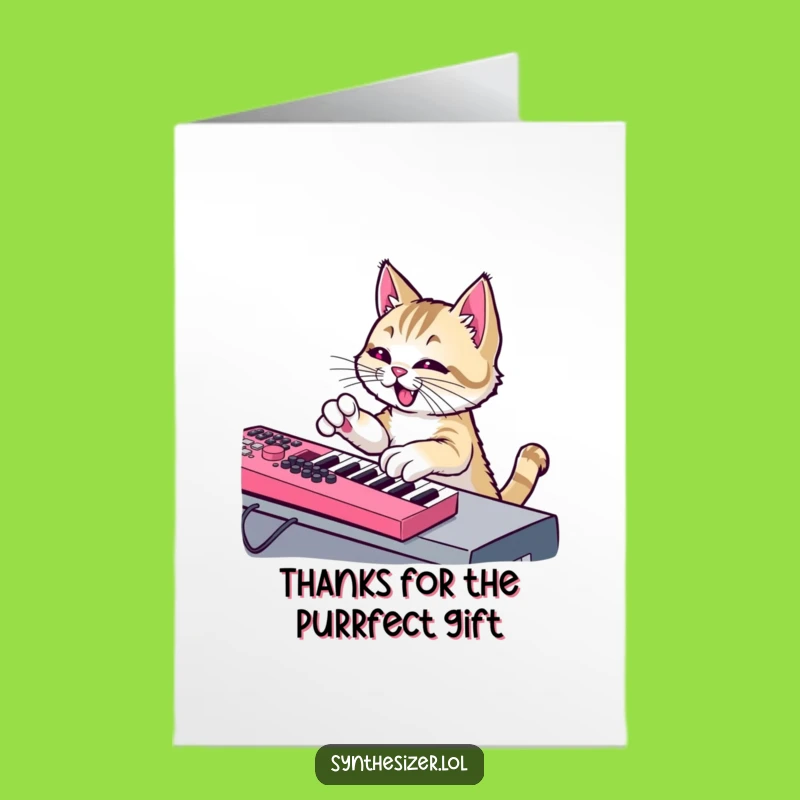 Free Printable Thank You Card: Cat's Musical Thank You Note