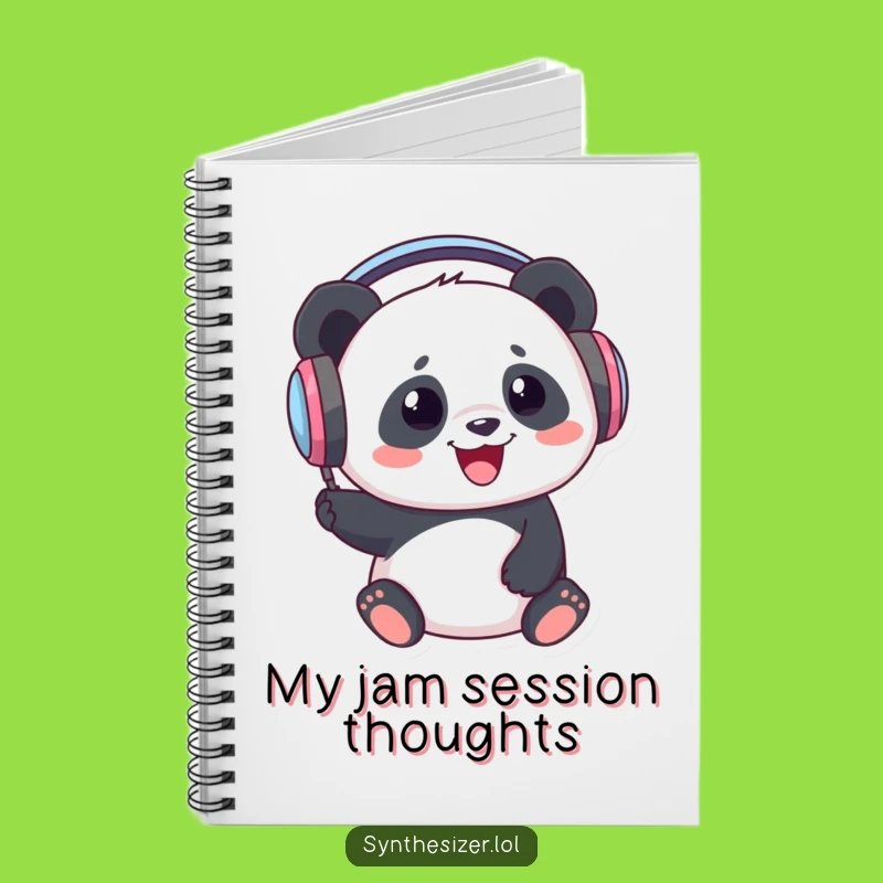Funny Panda DJ Notebook: Panda Bops Head with Headphones, Hilarious Music Journal Gift