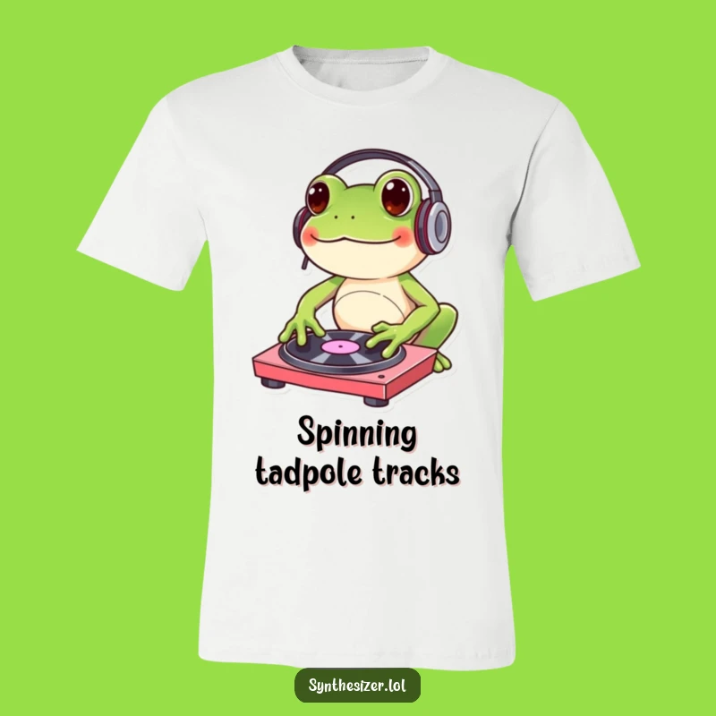 Funny Bouncy Frog DJ T-Shirt: Hilarious Turntable Tapper Tee for Party Starters