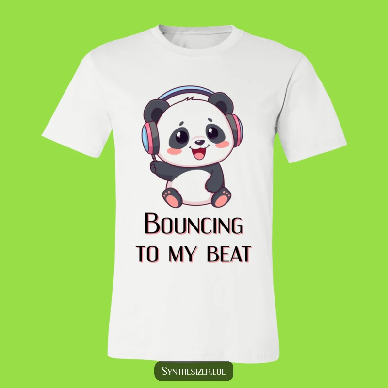 Funny Panda DJ T-Shirt: Panda Bops Head with Headphones, Hilarious Music Tee Gift