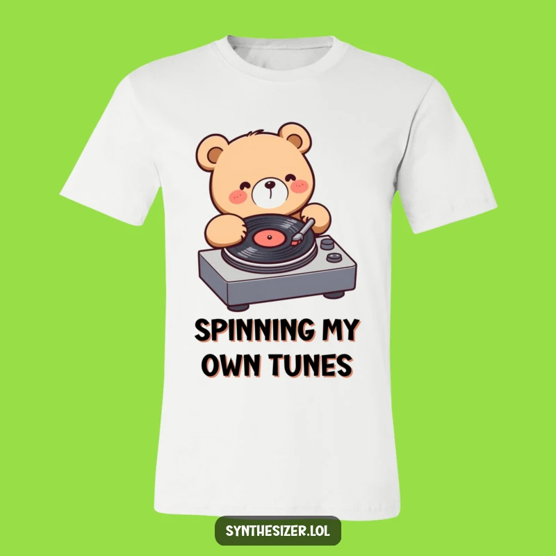 Funny Bear DJ T-Shirt: Kawaii Bear Spins Records, Hilarious Music Lover Tee Gift