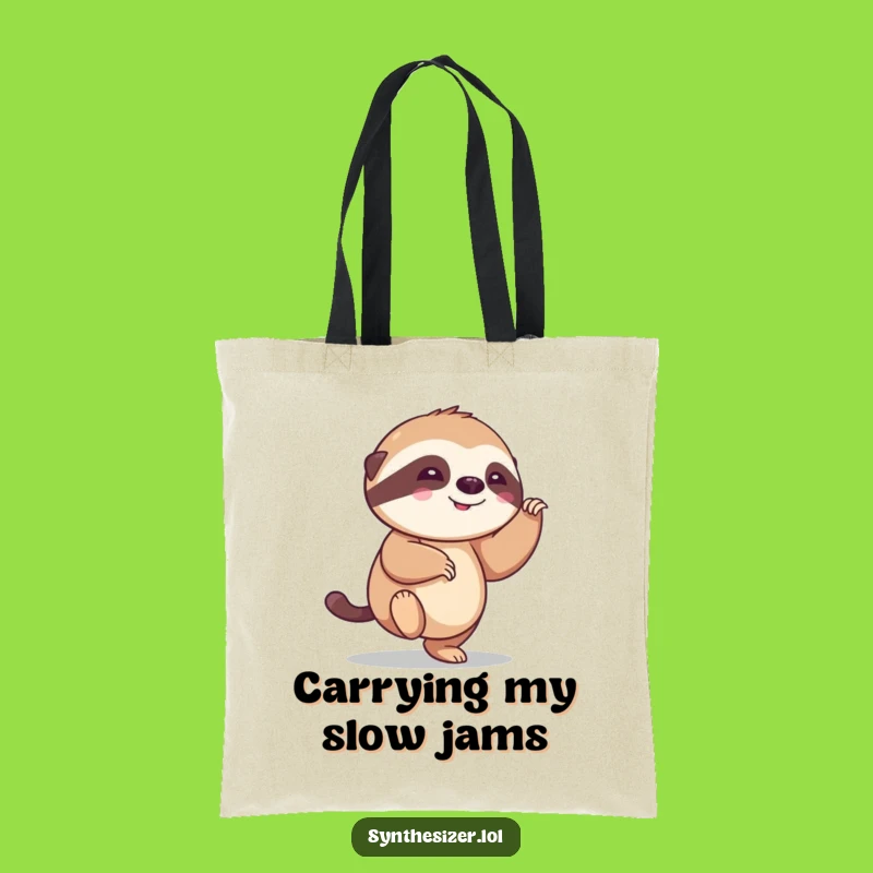Funny Sloth Tapping Foot Tote Bag: Stylish & Hilarious Gift for Everyday Fun